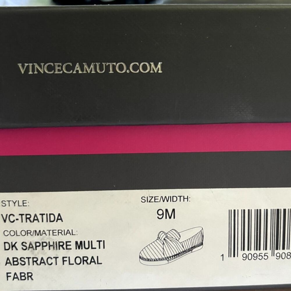NIB Vince Camuto Tratida Canvas Slip On Espadrilles Women's Size 9 M Navy Floral - Picture 9 of 10